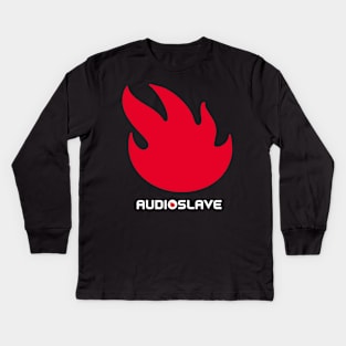 Audioslave Band Logo Fire Kids Long Sleeve T-Shirt